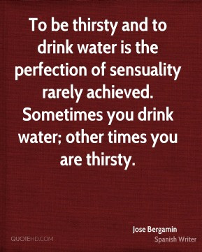 Jose Bergamin - To be thirsty and to drink water is the perfection of ...