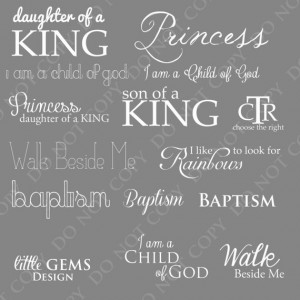 LDS Mormon Child of God Baptism Photoshop Brushes Word Art / Overlays ...