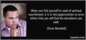 When you find yourself in need of spiritual nourishment, it is in the ...