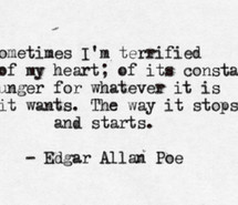 edgar allan poe, heart, love, quotes, text
