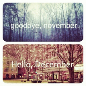 Goodbye november, hello december
