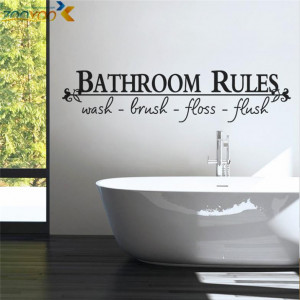 bathroom rules home decoration creative quote wall decals zooyoo8044 ...