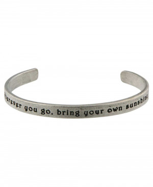 Inspirational Jewelry: Sunshine Quote Cuff Bracelet (Usa)