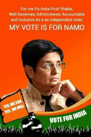 Kiran Bedi vote for Modi