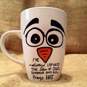 ... warm quote Disney Olaf Frozen costume inspired character coffee mug