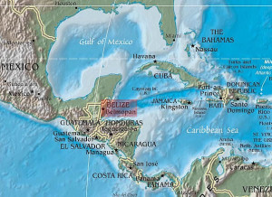 Map - Belize in Central America and the Caribbean