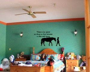 106 - HQ Horse and rider sticker-38 X 21 inch horse quote wall decor
