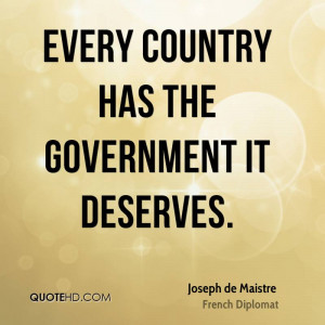 Joseph de Maistre Government Quotes