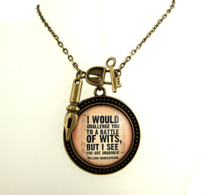 ... Literary Quote Necklace Witty Literary Quote Literary Jewellery Book
