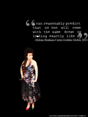 ... Helena Bonham Carter Golden Globes Quote via love helena bonham carter