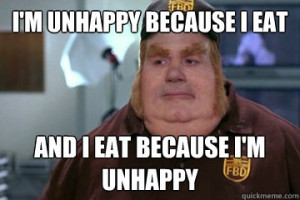 Fat Bastard awkward moment - im unhappy because i eat and i eat ...
