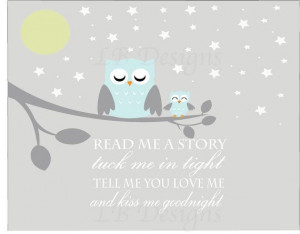 Gray and Baby Blue Owl Woodland Nursery Quote Print by LJBrodock, $20 ...