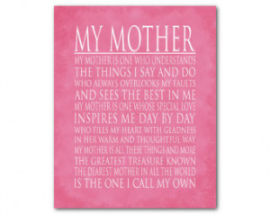 ... My mother is... tribute to mom - Inspirational quote - vintage look