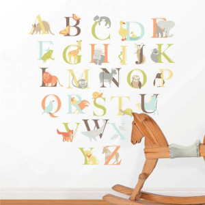 Wall Pops Alphabet Zoo Kit Kids Wall Decals | Wall Decals