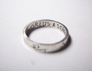 Shakespeare As You Like It silver etched ring with by ArdentArgent, £ ...