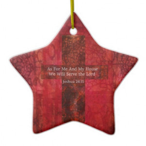 Joshua 24:15 INSPIRATIONAL BIBLE QUOTE Double-Sided Star Ceramic ...