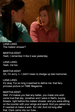 Smallville Season 2 Episode 1: Martha Kent tells Lana Lang that her ...