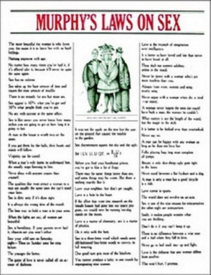 Murphy's Law on Sex Funny Quotes College Humour Wisdom Poster Print ...