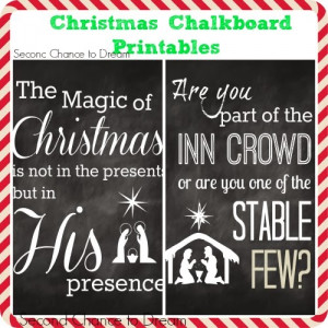 Second Chance to Dream:Christmas Chalkboard Printables #freeprintables