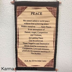 Tibetan-Yoga-Buddhist-PEACE-H-H-Dalai-Lama-Quotes-Wall-Hanging-Thanka ...