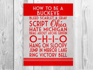 Ohio State Art Print, Buckeye Quote Poster Sign, Buckeye Football ...