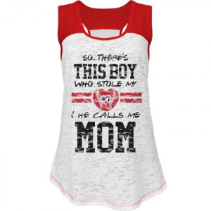The Baseball Mom's Heart Junior Fit Blue 84 Burnout Racerback Raglan ...
