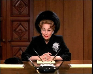 Description: Faye Dunaway as Joan Crawford addresses the all-male ...