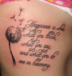 Quote Tattoo On Right Back Shoulder