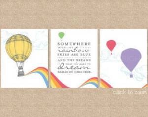Somewhere over the Rainbow Print / Nursery Artwork, 3 Print Set ...