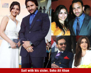 Saif Ali Khan with his sister, Soha Ali Khan