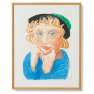 177 David Hockney Celia with Green Hat