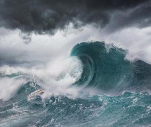 Small Boat Faces a Tsunami - John Lund/ Photographer's Choice/ Getty ...