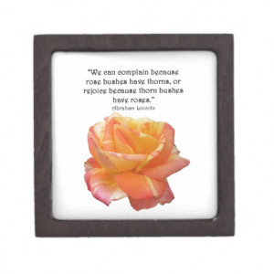 Red Yellow Variegated Rose and Thorn Quote Premium Jewelry Boxes