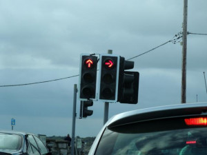 Red Arrow Traffic Light