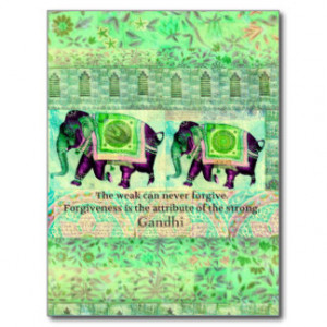 Gandhi quote about forgiveness and strength postcard