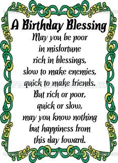 Search Results for: Irish Blessing Birthday