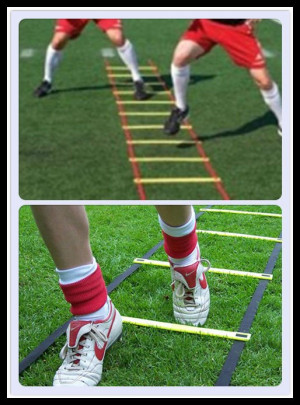 20' adjustable agility speed training ladder in sports or ...