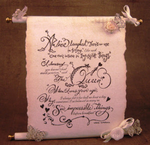 This handmade scroll was made on patterned paper, wrapped around a ...