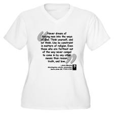 Wesley Religion Quote Women's Plus Size V-Neck T-S for