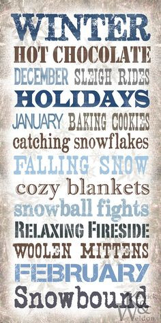 Winter Sayings Typography Print 10x20 by KeswickandWeldon on Etsy, $22 ...