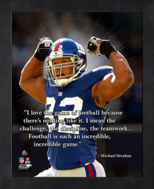 New York Giants Michael Strahan Framed Pro Quote