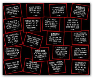 Football Quotes Collage in Red, Black and White