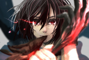 Beautiful Mikasa Ackerman Attack on Titan Shingeki no Kyojin Red Eyes ...