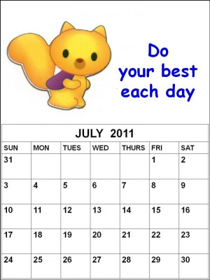 ... this Free children or kids Planner June 2011 Calendar with quotes