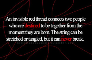 an invisible red thread connects two people who are destined to be ...