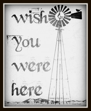 Pink Floyd Wish You Were Here lyric Art Quote 8X10 Typography Poster ...