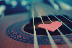 guitar, heart, love, music, pick, string