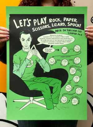 The Big Bang Theory 'Rock, paper, scissors, lizard, Spock' Hand Pulled ...
