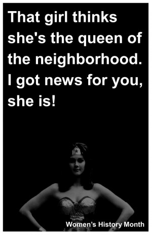 Women's History Month display sign. Bikini Kill - Rebel Girl quote I ...