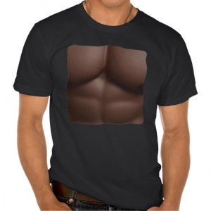 Torn T-shirt With Fake Abs (Dark Skin)